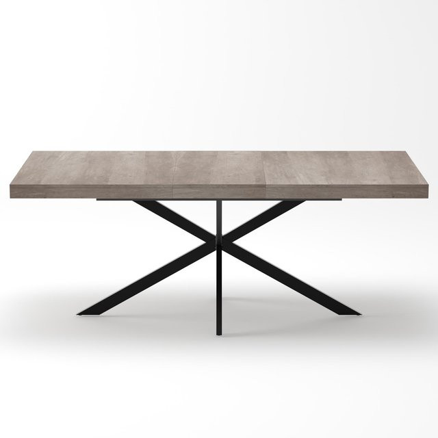 Ausziehbarer Esstisch im Industrial Design von B&F in Grau und Schwarz, B/T/H: 160 x 80 x 76 cm - Bild 1