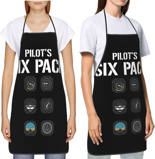 Pilot Top Flugzeug Motiv Schürze in Schwarz für Damen und Herren - Bild 1