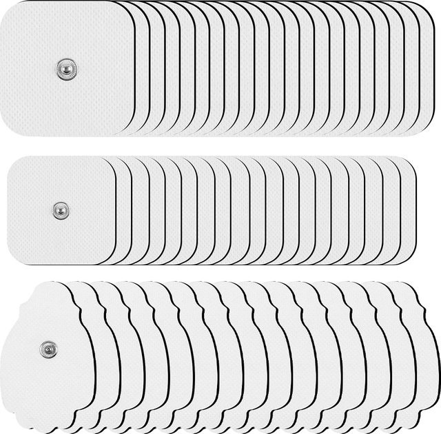 Raiuleko Elektrodenpads Gel-Patches in Weiß für TENS-Akupunktur-Elektroden, digitale Pulsmassagegeräte und EMS-Nerven- sowie Muskelstimulatoren (100/50 Stück) - Bild 1