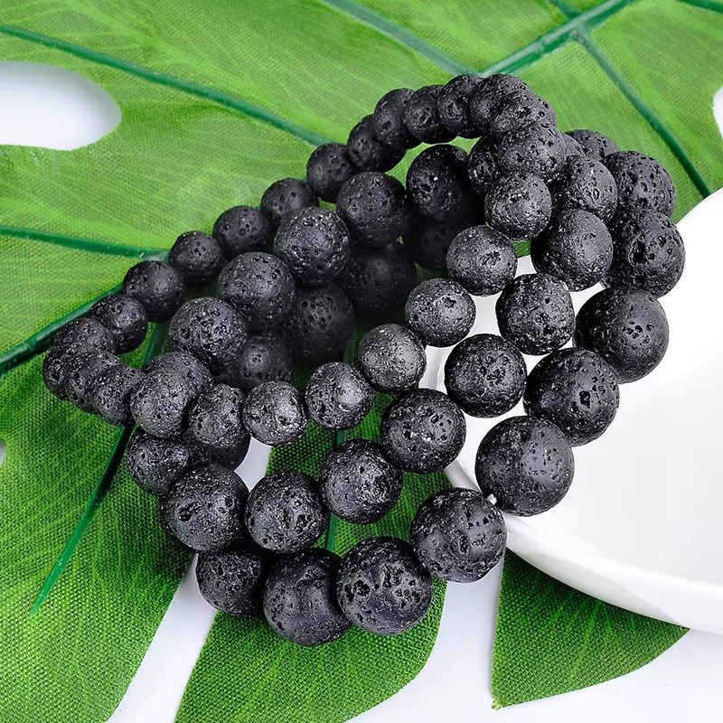 DAIPAN Armband, Vulkanische Perlen, Schwarz, Unisex - Bild 5