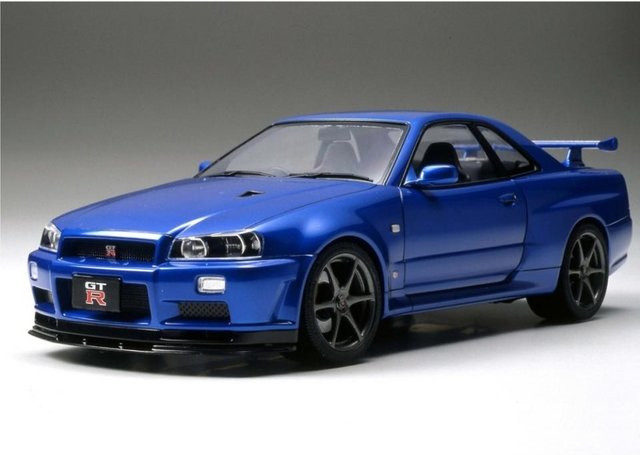 Tamiya Nissan Skyline GT-R R34 V-Spec II, Fahrzeug, 1:24, Blau - Bild 1