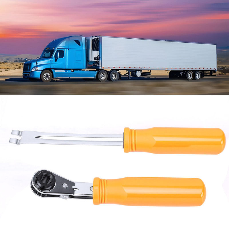 Igeteck Automatisches Bremsen-Einstellwerkzeug Ratsche für Sattelzug und Anhänger aus Carbonstahl, Schwarz und Orange - Bild 2
