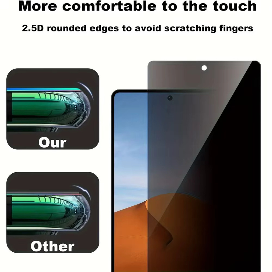 3er-Pack DIXSG Sichtschutzfolie aus gehärtetem Glas für Samsung Galaxy S25 Ultra S24 S23 S22 S21 Plus FE, transparent, Anti-Kratz-Displayschutz - Bild 5