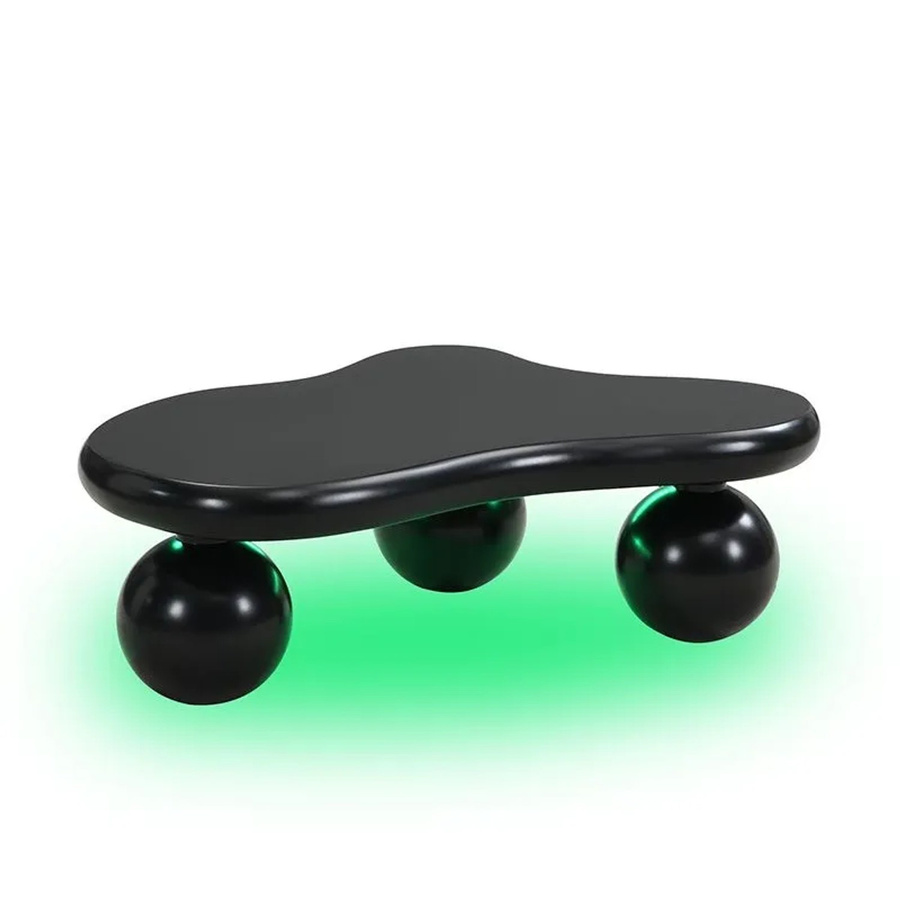 okwish Couchtisch Cloud Style in Schwarz mit ovaler Form und mattem Finish, B/T/H: 95,0 x 80,0 x 62,5 cm - Bild 2