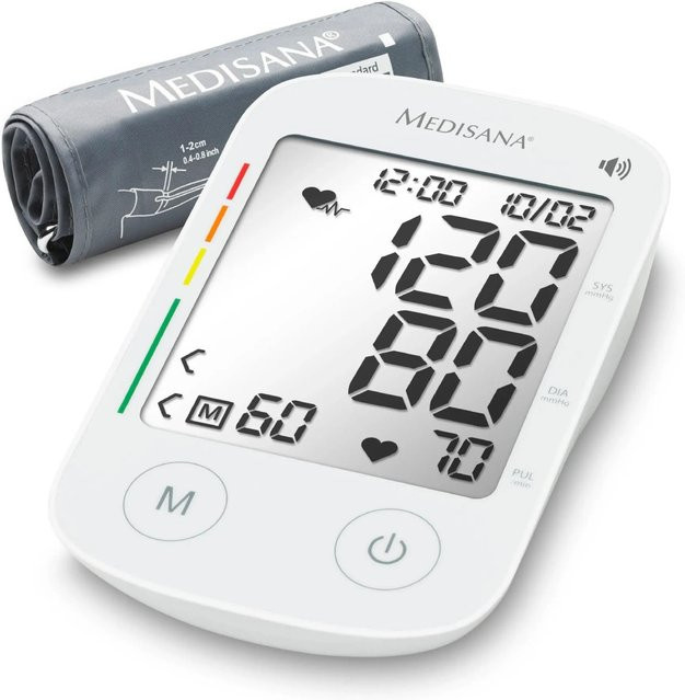 medisana BU 535 Voice Oberarm Blutdruckmessgerät in Weiß zur Blutdruck- und Pulsmessung - Bild 1