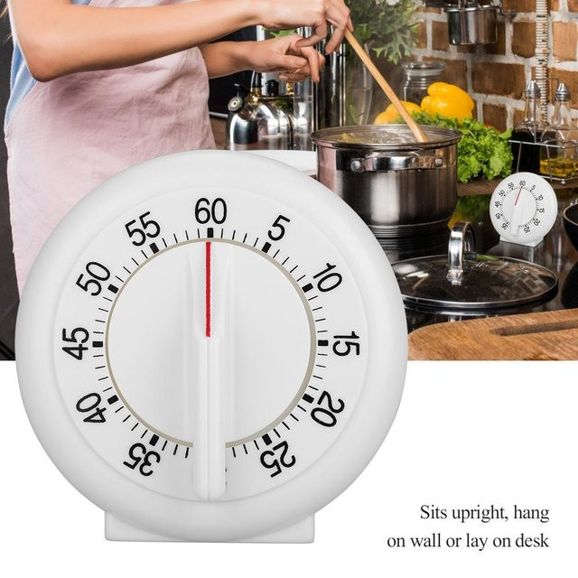Mechanischer Küchentimer mfySpace in Weiß mit 60 Minuten Laufzeit für Kochen und Zeitmessung - Bild 1
