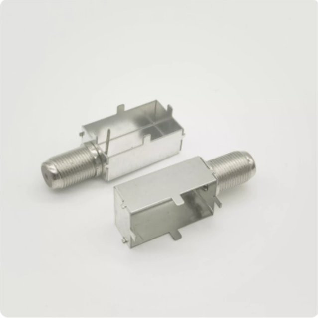 10 Stück AKEYS elektromagnetische Abschirmbox IF 2414F Koaxialstecker mit Zoll-Schraubkopf-Metallabschirmung in Silber - Bild 1