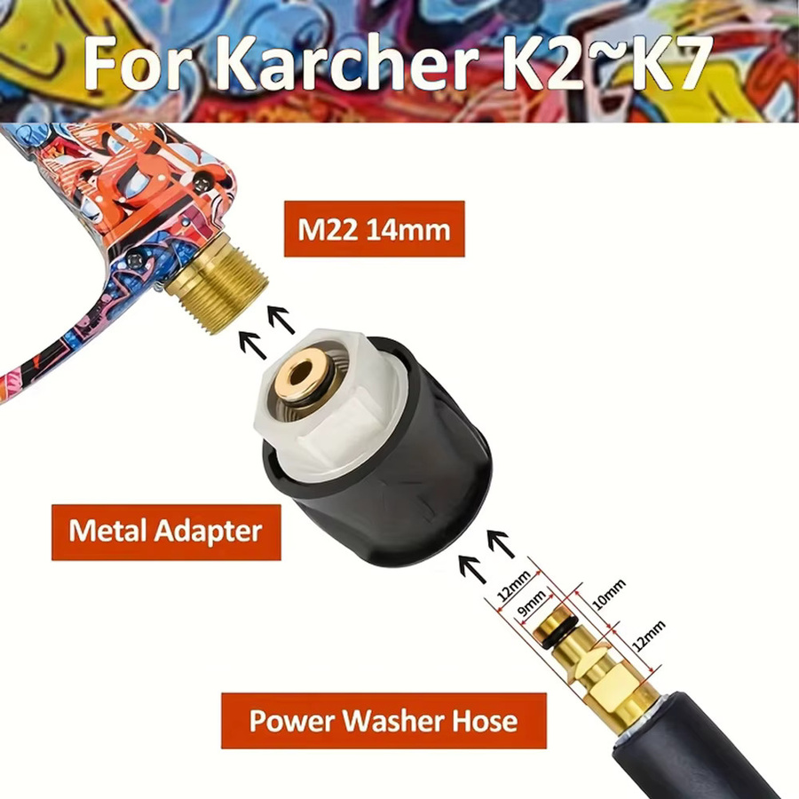Bosch Hochdruckreinigerpistole mit Kunststoffschaumkanone, Bosch-Adapter und 5-Farben-Düsenset für Low-Power Reiniger - Bild 3