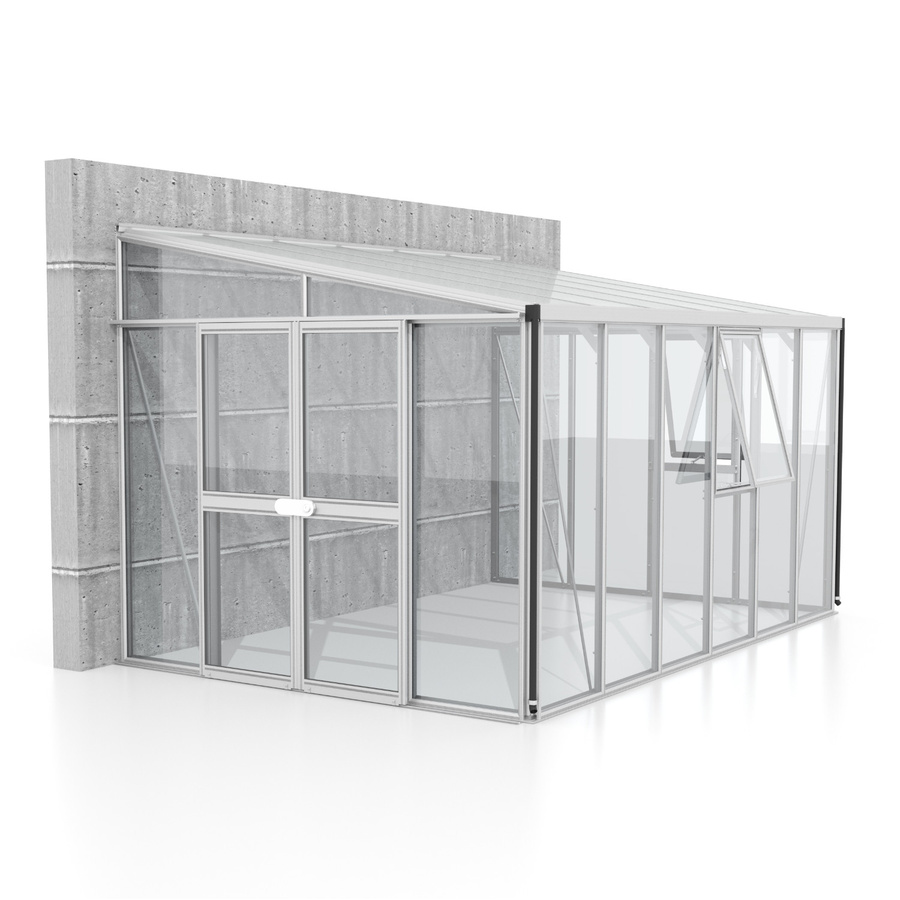 Vitavia Anlehn-Gewächshaus Athena 10200 aus Aluminium in Silber mit 10,2 m² Fläche und Polycarbonat-Verglasung - Bild 1