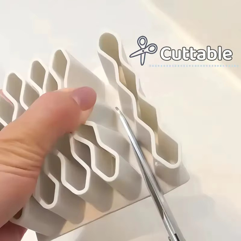 Silikon Kosmetik Organizer und Stifthalter in Weiß für deinen Schreibtisch - Bild 3