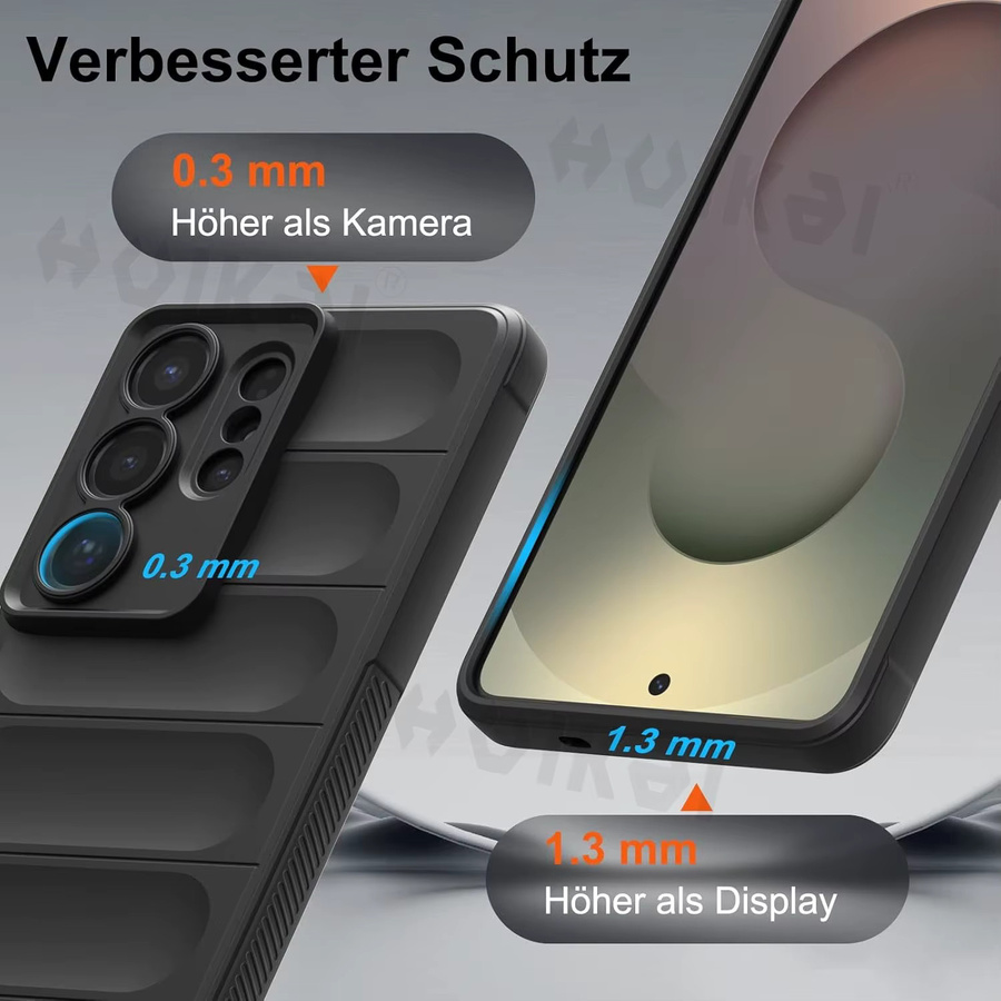 Ultradünne Flüssigsilikon-Handyhülle mit Mikrofaser-Innenfutter für Samsung Galaxy S26 Ultra S25 FE S25 Edge S24 Ultra S23 A17 A56 A36 A16 in Schwarz - Bild 2