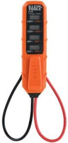 Klein Tools Spannungsprüfer AC DC 24 bis 240 V batterielos mit LED Anzeige CAT III in Orange - Bild 1