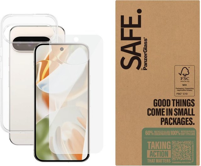 PanzerGlass SAFE. Displayschutz Ultra-Wide Fit für Google Pixel 9 5G und Google Pixel 9 Pro 5G, transparent - Bild 1