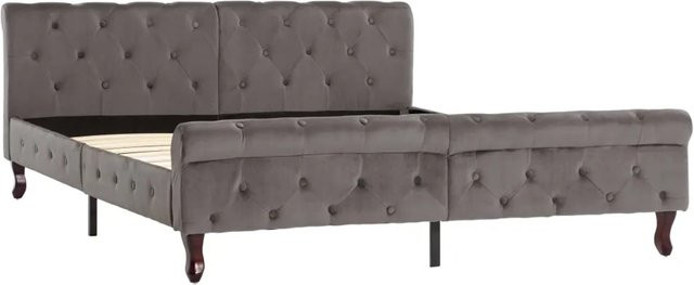 vidaXL Bettgestell aus Samt in Grau, B/T/H: 160 x 200 x 166,5 cm - Bild 1