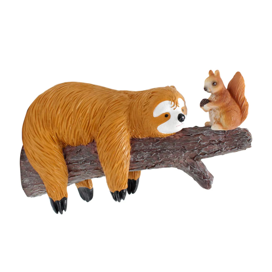 Deko-Figuren Eichhörnchen und Faultiere in Braun aus Kunststoff für Garten, Rasen und Terrasse - Bild 3
