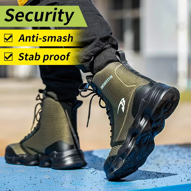 QHSPE Sicherheitsschuhe Herren High Top Arbeitssneaker mit Stahlkappe und Pannenschutz S1P - Bild 5