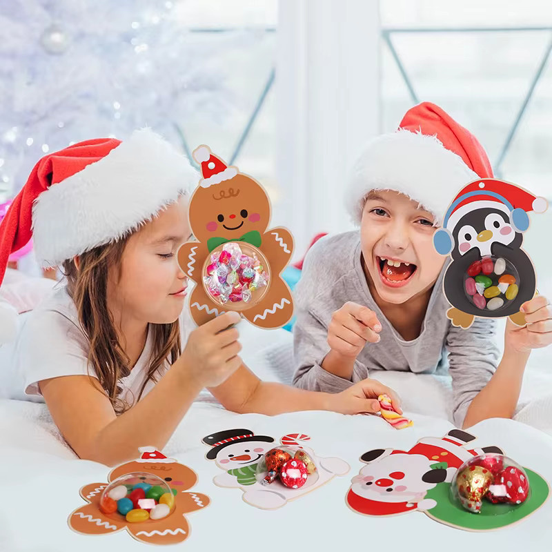ZQNYCY Weihnachtliche Schokoladen-Geschenkverpackung aus Papier als Anhänger für Kinder und Weihnachtsbaum in Mehrfarbig - Bild 3