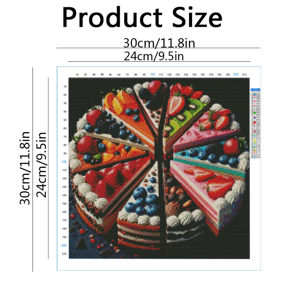 Evershine Stickerei DIY Kit Dessert und Kuchen als Kreuzstich Motiv in Multicolour, B/H: 30 x 30 cm - Bild 1