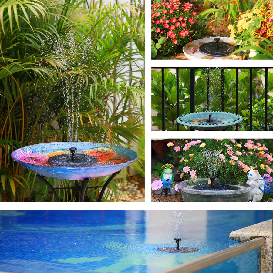 AISITIN Solarbetriebene Wasserbrunnenpumpe für Garten, Teiche und Aquarien, runde Vogelbadpumpe mit 1,5 W / 2,5 W / 3,5 W Optionen - Bild 6