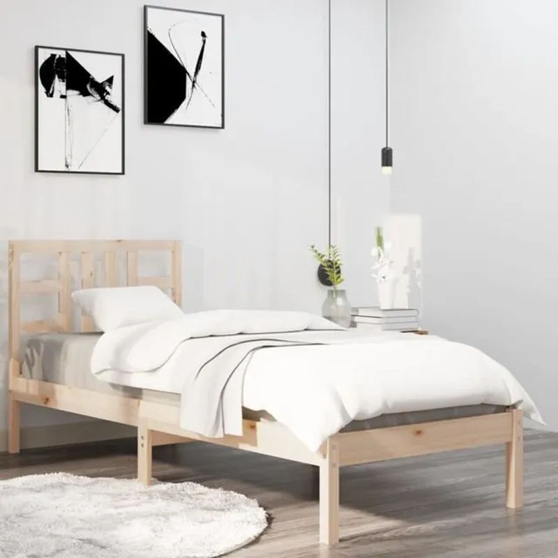 Massivholzbett aus Kiefer von vidaxl in Braun, B/T: 90 x 190 cm - Bild 1