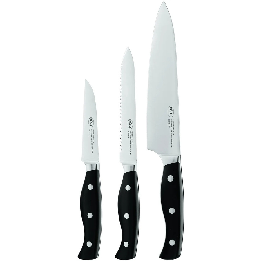 Rösle BBQ-Messer-Set 3-tlg. in Schwarz und Silber aus Spezialstahl und POM Kunststoff - Bild 2