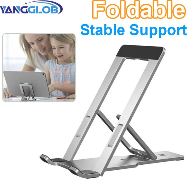 Verstellbarer faltbarer Handyhalter aus Aluminiumlegierung für iPhone und iPad in Gold oder Silber - Bild 1