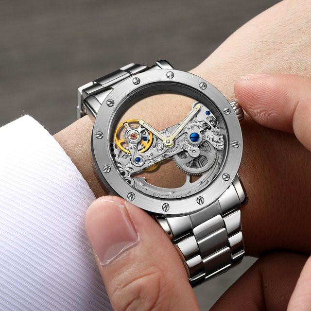 FORSINING Armbanduhr Edelstahl, Automatik, Skelett, Herren - Bild 1