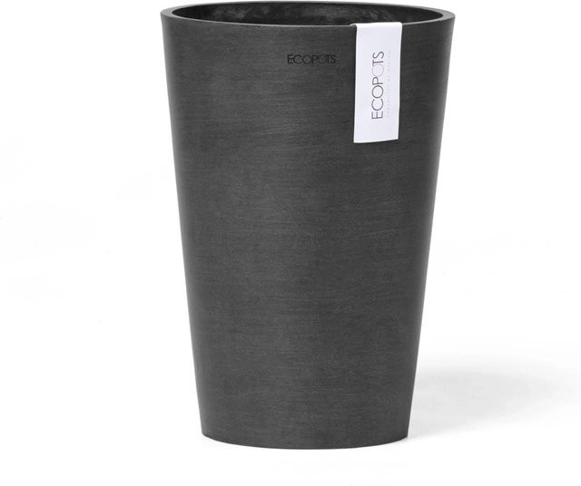 Ecopots Vase Pisa Dunkelgrau aus recyceltem Kunststoff, Höhe: 17,5 cm, Breite: 3 cm - Bild 1