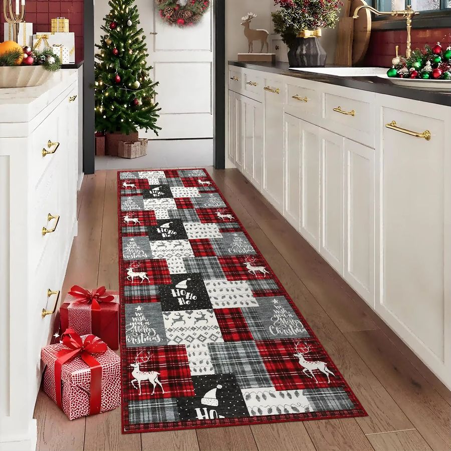 VIKAMA Teppich in Multicolor für Schlafzimmer, Flur und Eingangsbereich mit Weihnachtsmotiv - Bild 3