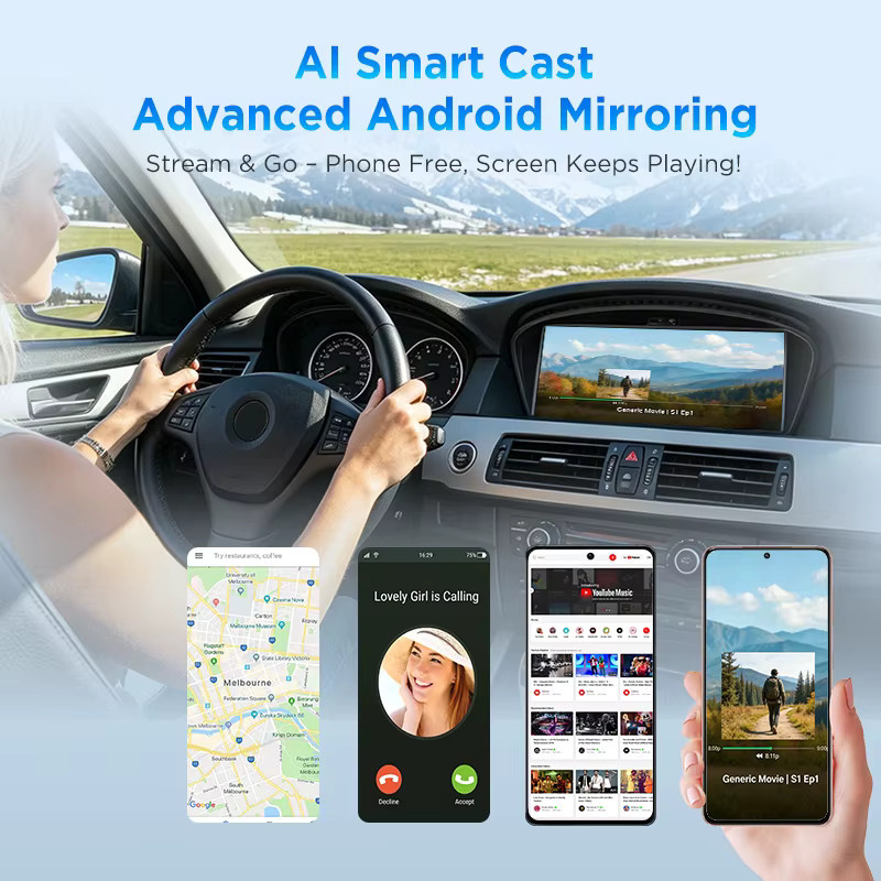 Junsun Android Autoradio mit Linux-System, Air-Gesture-Steuerung, Wireless Carplay, Android Auto und GPS-Navigation für BMW 3er E90 E91 E92 E93 und 5er E60 E61 E62 E63, Schwarz - Bild 3
