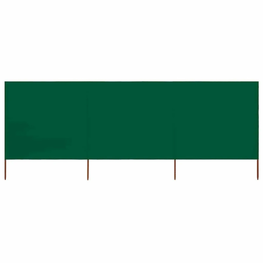 vidaXL 3-teiliges Windschutzgewebe aus Polyester in Grün, Breite: 400 cm, Höhe: 80 cm - Bild 2