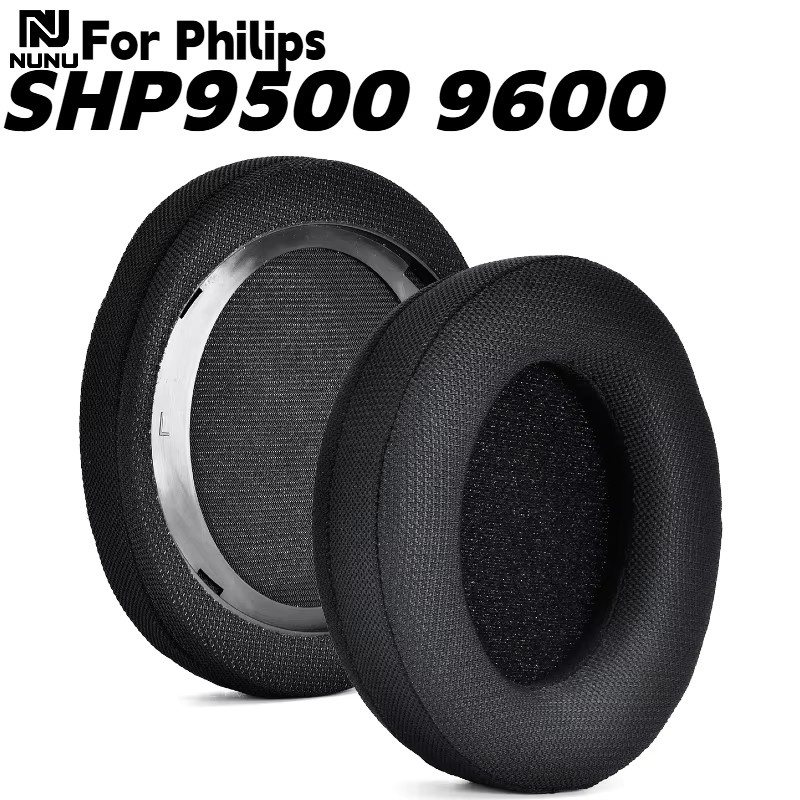 Ersatz-Ohrpolster aus Mesh-Memory-Schaum und Kopfbügelkissen für Philips SHP9500 SHP9600 Kopfhörer in Schwarz - Bild 3