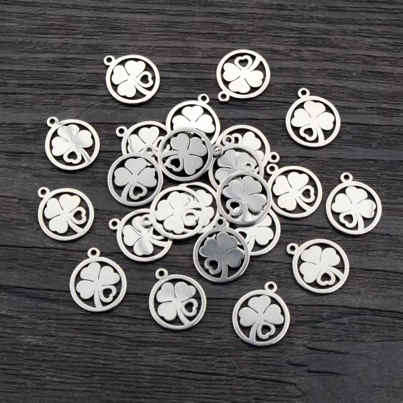 Cqhcyb Charms, 12x10mm, Edelstahl, Silber, Unisex - Bild 2