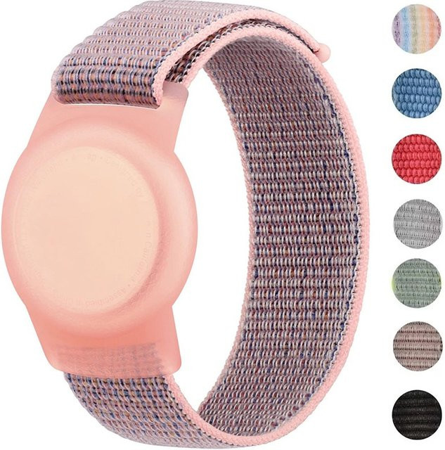 Mrgabwte Nylon-Armband für Apple AirTags in Multicolour, kratzfeste Kinder-Halterung für Airtag Tracker - Bild 1