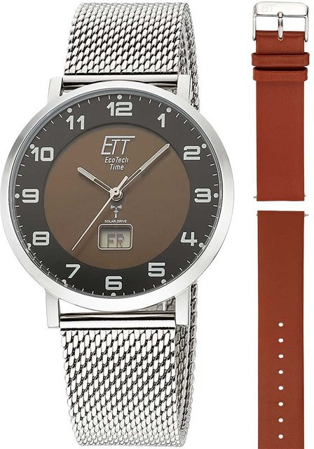 ETT Herrenuhr Atacama, Solar, Funk, Edelstahl, Schwarz, 40 mm - Bild 1
