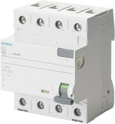 Siemens FI-Schutzschalter 5SV3346-6LA RCD 63 A 0,03 A 400 V in Weiß - Bild 1