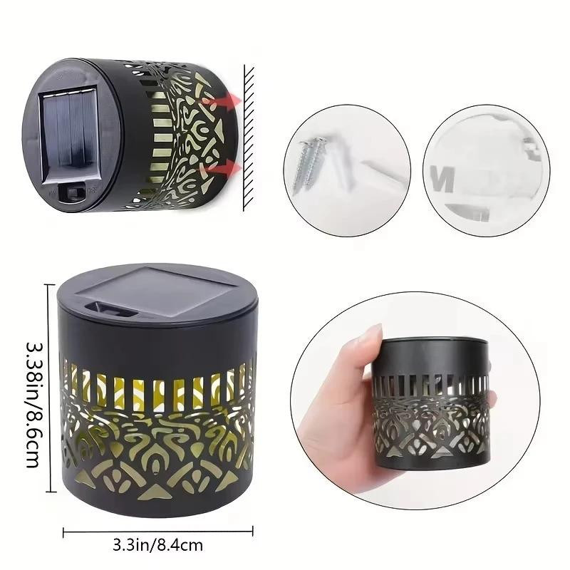YJMP Super Lighting Solare Mandala Wandleuchte Außen LED RGB Multicolour Schwarz Metall IP65 Wasserdicht - Bild 3