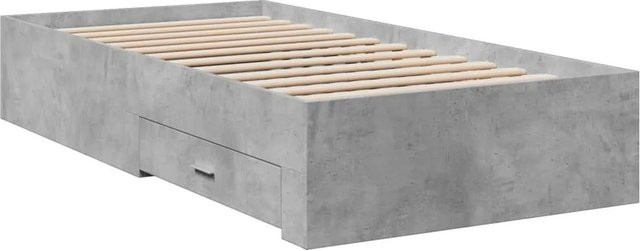vidaXL Bettgestell mit Schubladen in Betongrau aus Holzwerkstoff, B/T: 75 x 190 cm - Bild 1