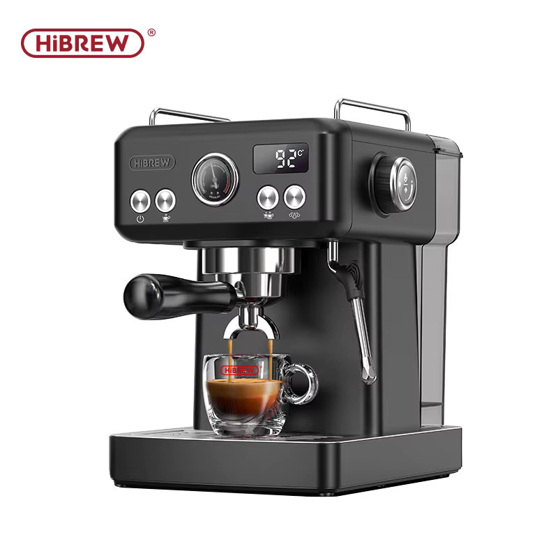 HiBREW H10A Espressomaschine in Schwarz mit Pre-Infusion und verstellbarem 58-mm-Siebträger für Cappuccino und Kaffee - Bild 7