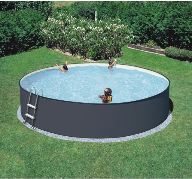 Summer Fun San Jose Einsteiger Stahlwand-Pool-Set in Anthrazit mit Filter und Leiter, Durchmesser: 450 cm, Höhe: 120 cm - Bild 1
