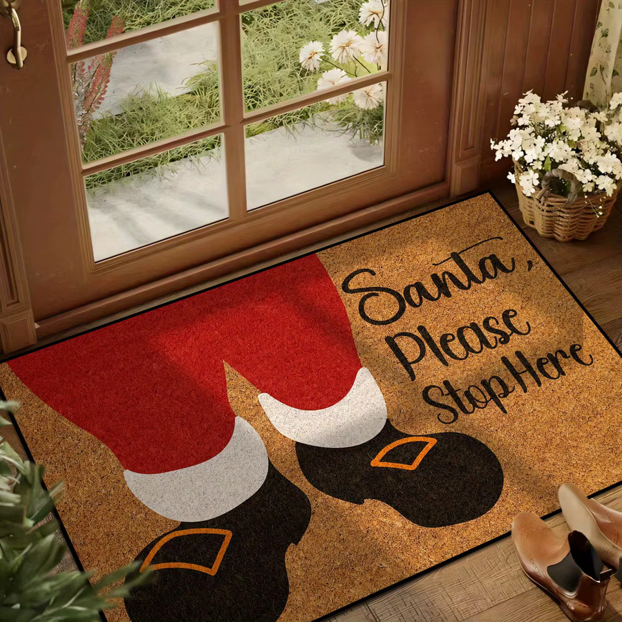 VIKAMA Weihnachtsteppich mit Weihnachtsmann-Motiv, bunter Kokosteppich für Wohnzimmer und Schlafzimmer, B/T: 60 x 40 cm - Bild 2