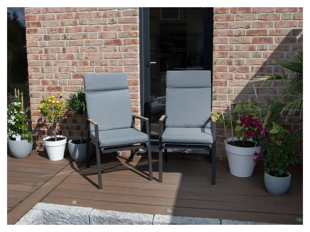 BELLAVISTA - HOME & GARDEN Hochlehner Sessel Newport 2er-Set grau B/T/H: 56,5 x 63 x 105 cm - Bild 2