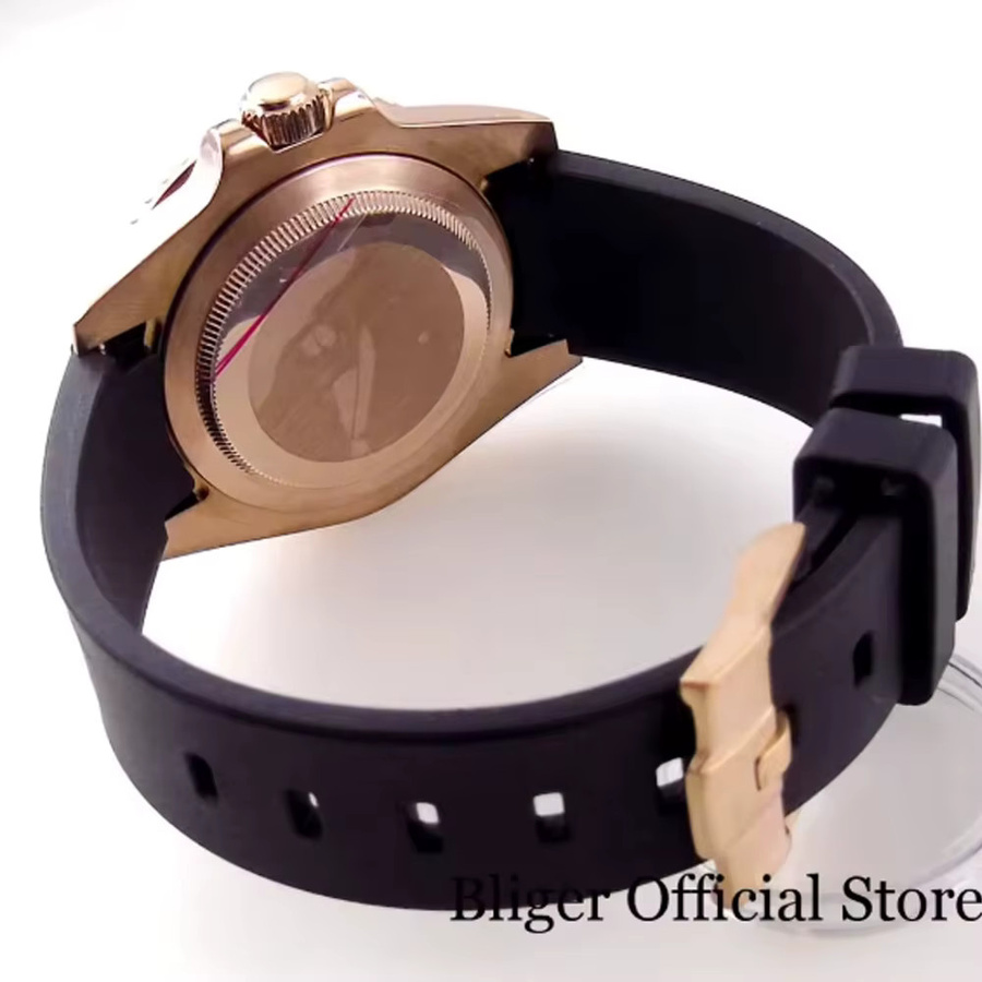 Tandorio Armbanduhr Automatik, Roségold, 40 mm, schwarzes Zifferblatt, Herren - Bild 4
