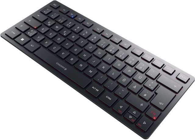 Cherry KW 9200 MINI Multi-Device Tastatur, QWERTZ, Schwarz, Bluetooth und 2.4 GHz Funk, USB-C, Scissor-Technologie - Bild 2