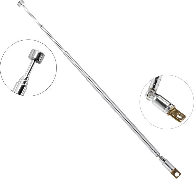 VBESTLIFE Radio und Wecker mit 4-Abschnitts Teleskop-FM-Antenne in Silber - Bild 1