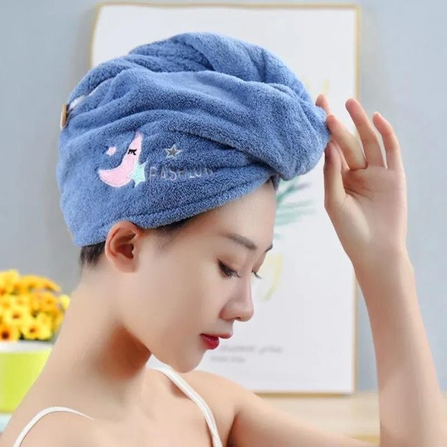 LESDAFFY Home Life Haartuch, Mikrofaser, Damen, Blau - Bild 1