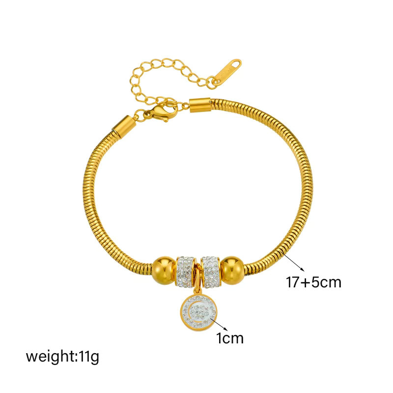 DIEYURO Armband, 316L Edelstahl, Strass Charm, Damen - Bild 2