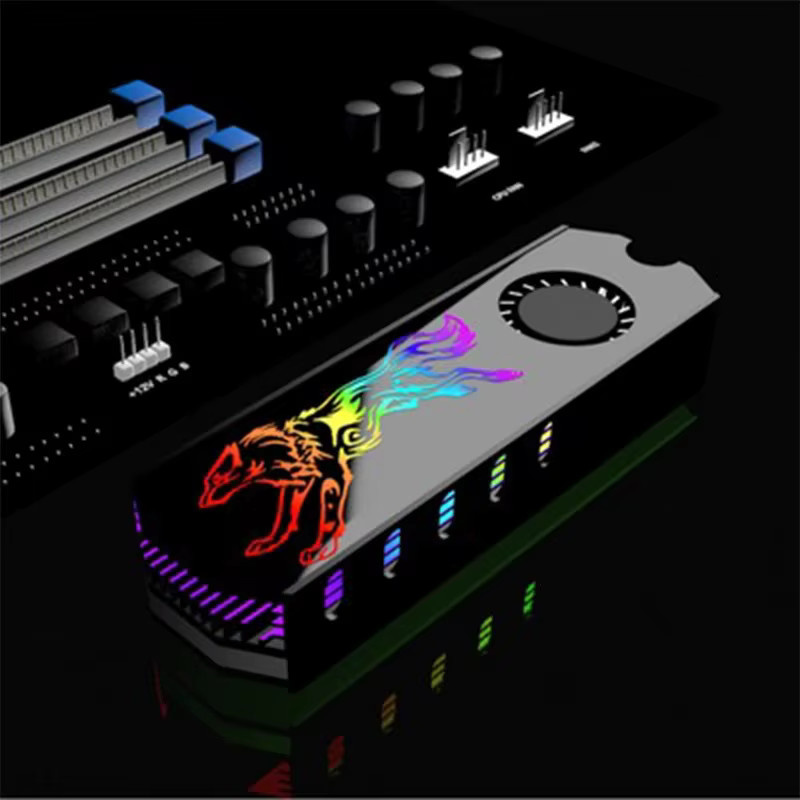 FREEZE MOD M.2 2280 SSD-Kühler mit RGB AURA SYNC Turbinenlüfter in Schwarz und Multicolour - Bild 3