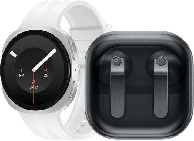 Samsung Galaxy Watch9 Weiß 40 mm und Samsung Galaxy Buds4 Schwarz im Set mit Sleep Tracking für Android - Bild 1
