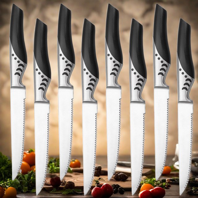 ALLWIN HOUSEWARE W Steakmesser aus 1.4116 Edelstahl in Silber mit hochglanzpoliertem Griff - Bild 1